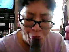 Chinese Milf suck black cock many times