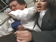 asian handjob on bus